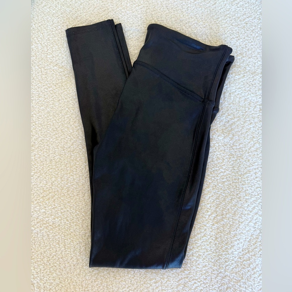 SPANX Faux Leather Leggings - Black - Petite (M)